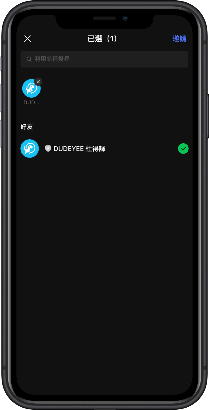 invite dudeyee to group